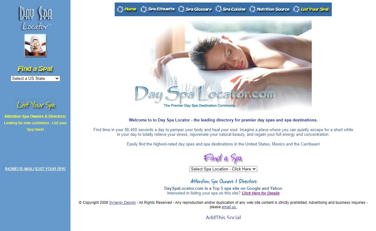 Day Spa Locator - Find a Day Spa in California, New York, Los Angeles, Palm Springs, Napa Valley, Arizona, Washington, New Jersey, Texas, Colorado
