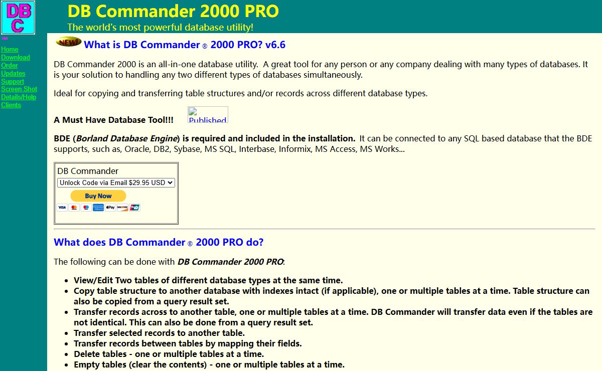 DB Commander 2000 PRO - The most powerful database utility