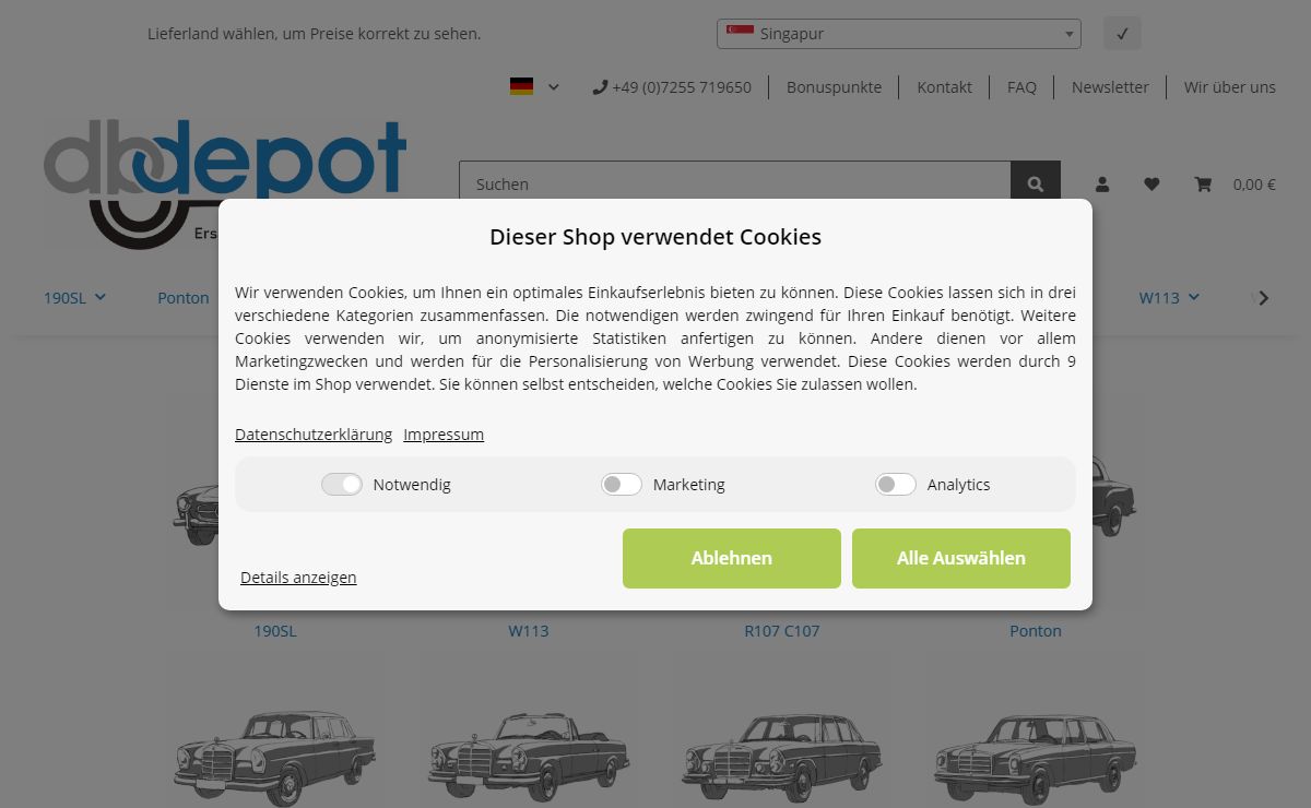 Ersatzteile für Mercedes Oldtimer ab 1955 | dbdepot.de