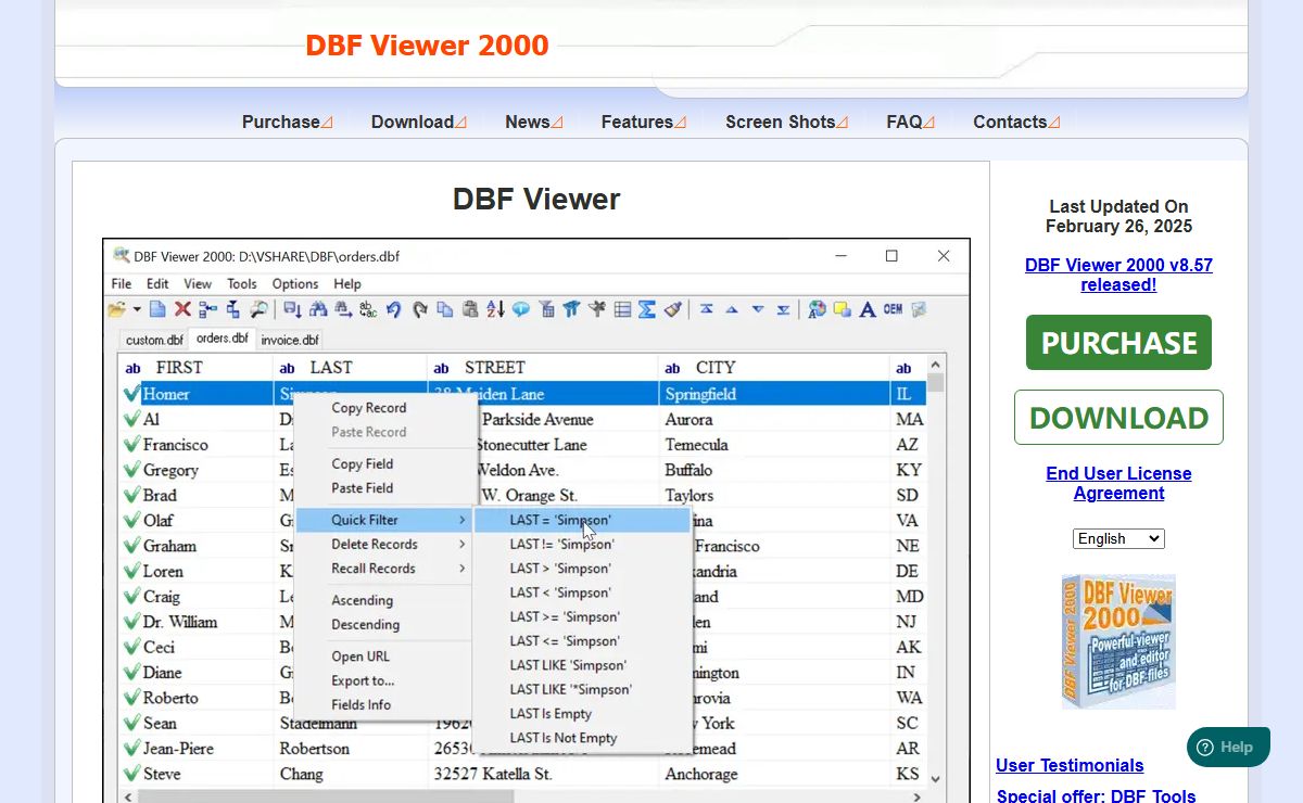 DBF Viewer, DBF Editor and Advanced DBF File Manager 📰