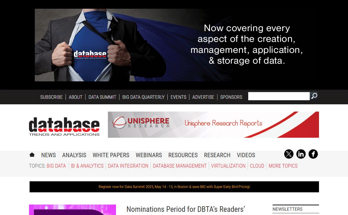 Data and Information Management, Big Data, Data Science - Database Trends and Applications