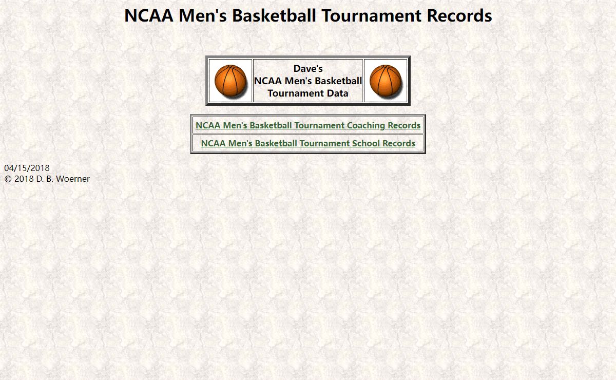 DBWoerner's NCAA Men's Basketball site