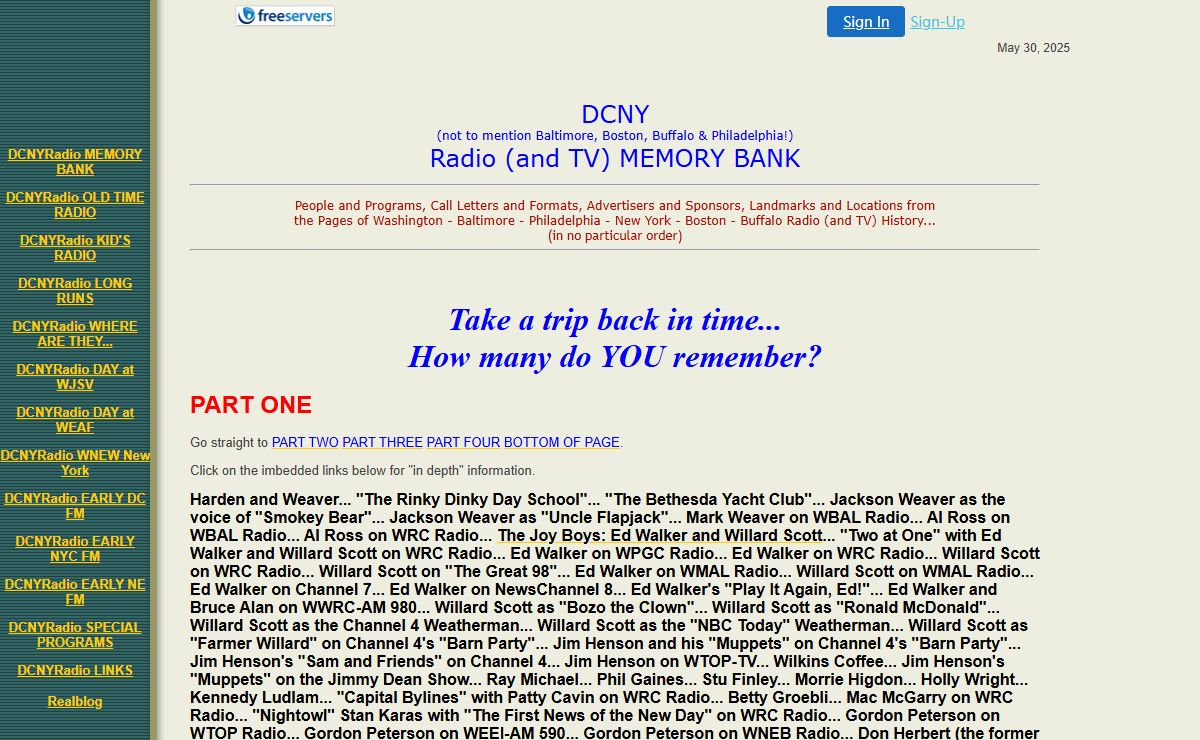 DCNYRadio MEMORY BANK