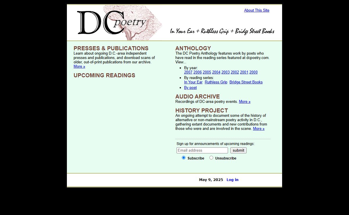 Washington DC Poetry Readings