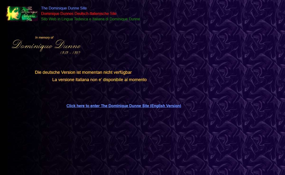 Dominique Dunne's deutsch-italienische Site_sito web in lingua tedesca e italiana di Dominique Dunne