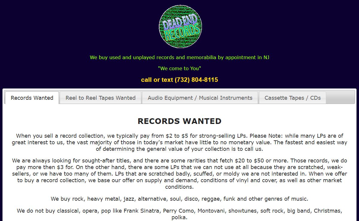 Dead End Records - "We Come To You"