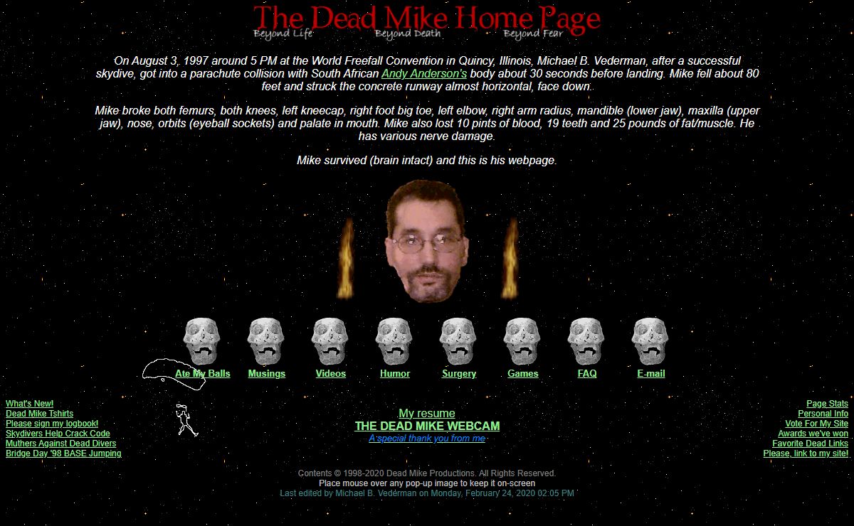 The Dead Mike Home Page. Skydive hard!