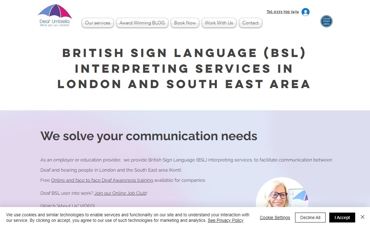 Deaf Umbrella Ltd - British Sign Language BSL Interpreter Services | deaf awareness training course