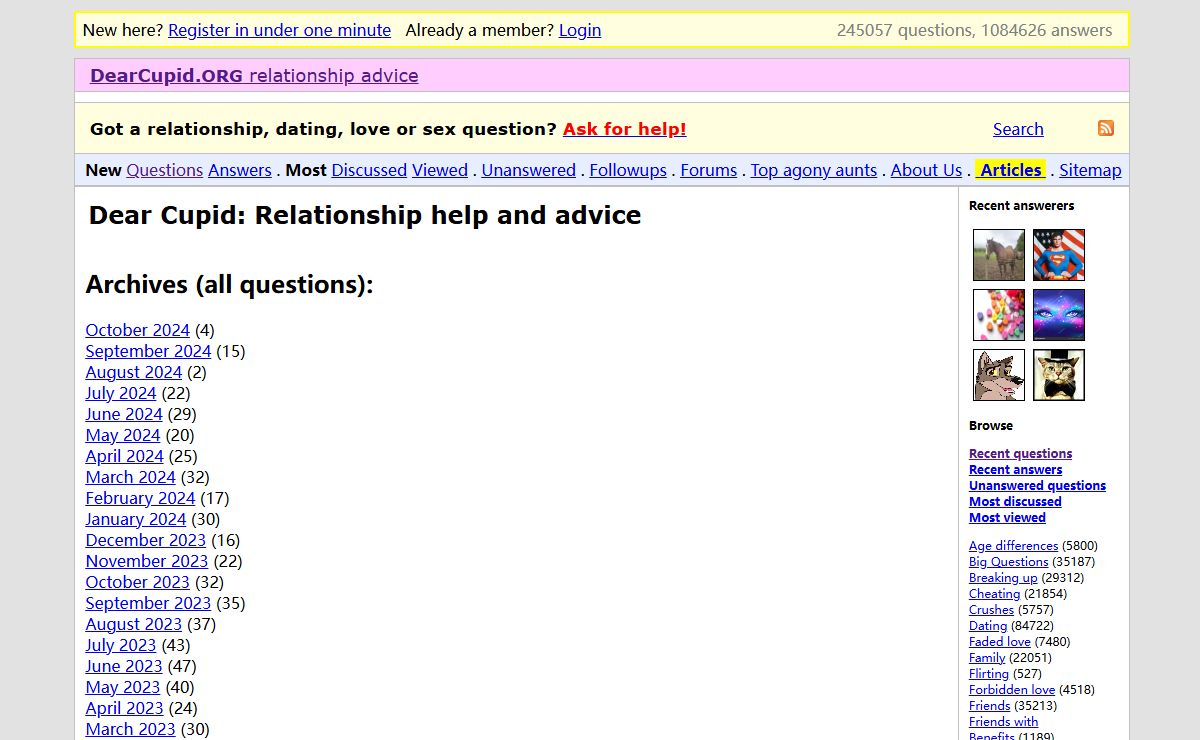 Dear Cupid agony aunt: relationship help and advice