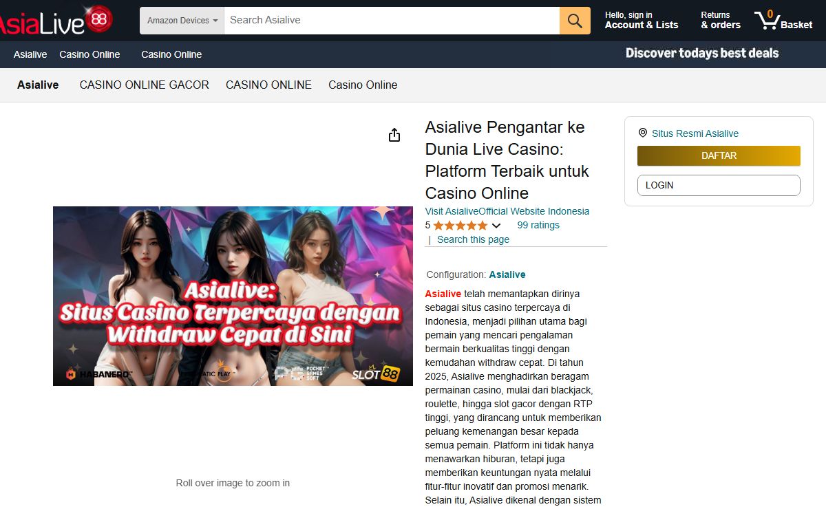 Asialive: Situs Casino Terpercaya dengan Withdraw Cepat di Sini
