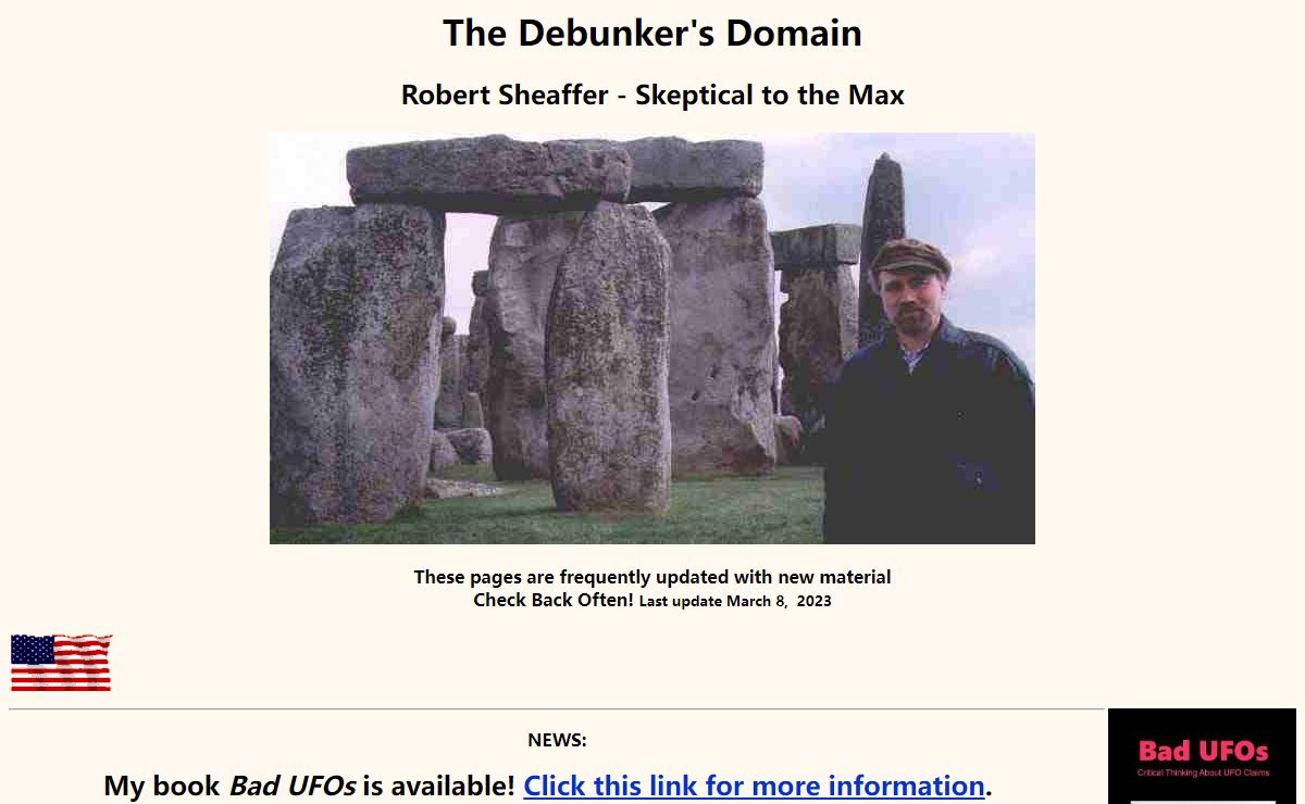 The Debunker's Domain, by Robert Sheaffer. Skeptical resources on UFOs, the "paranormal," feminist "scholarship"