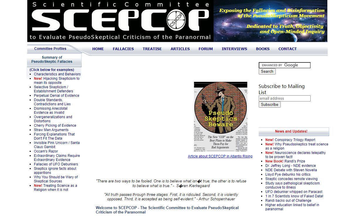 SCEPCOP - Scientific Committee to Evaluate Pseudo-Skeptic Criticism of the Paranormal