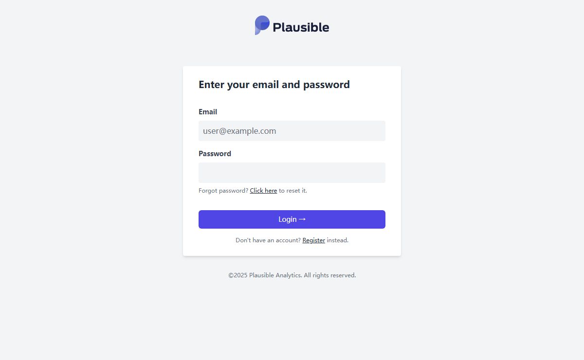 Plausible · Web analytics