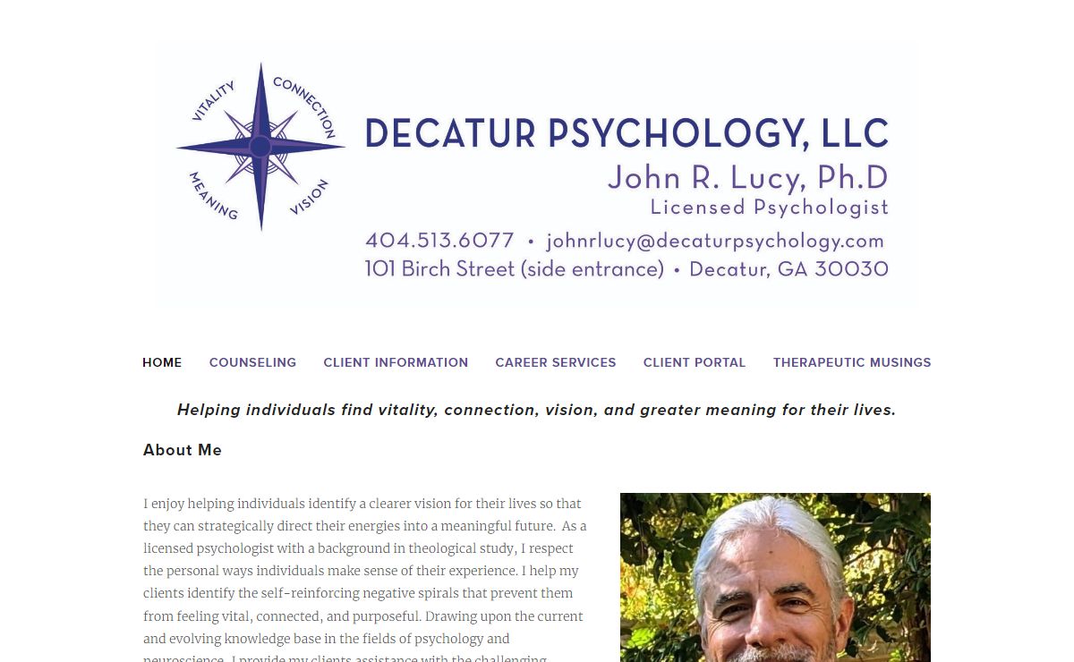John R. Lucy, Ph.D. - Decatur Psychology
