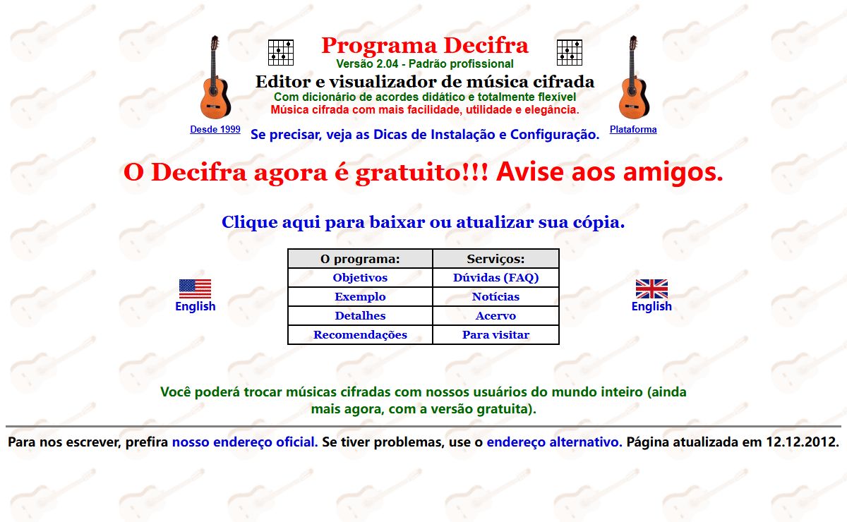 Decifra 2.0 - Software para acordes e música cifrada