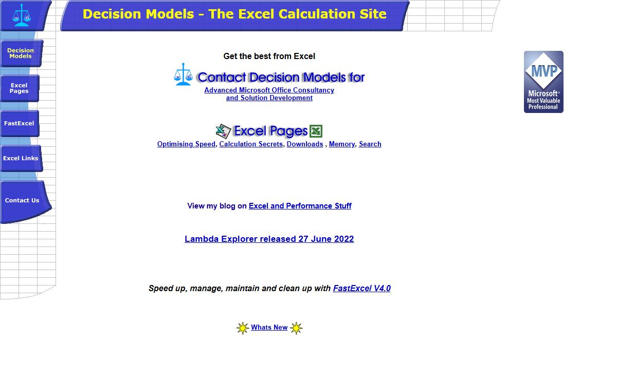 Advanced Microsoft Excel Consultancy and Solution Development -Decision Models