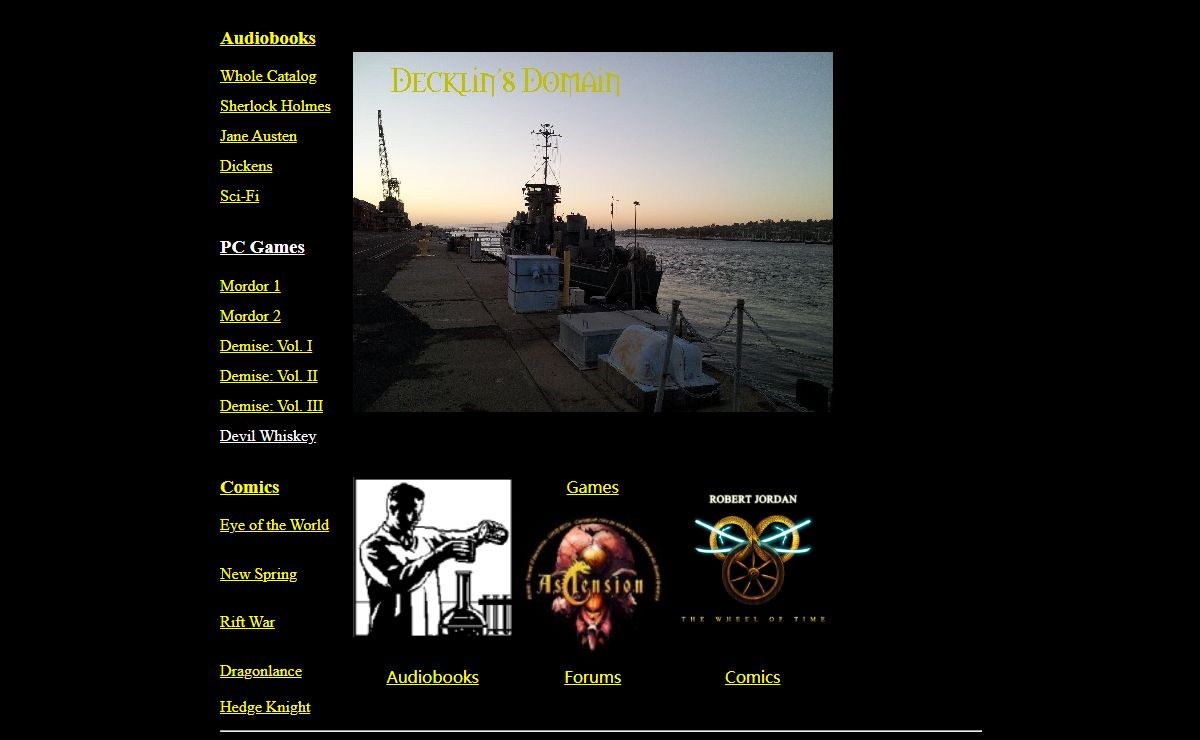Decklin's Domain published audiobooks, games and distributed indie comics.