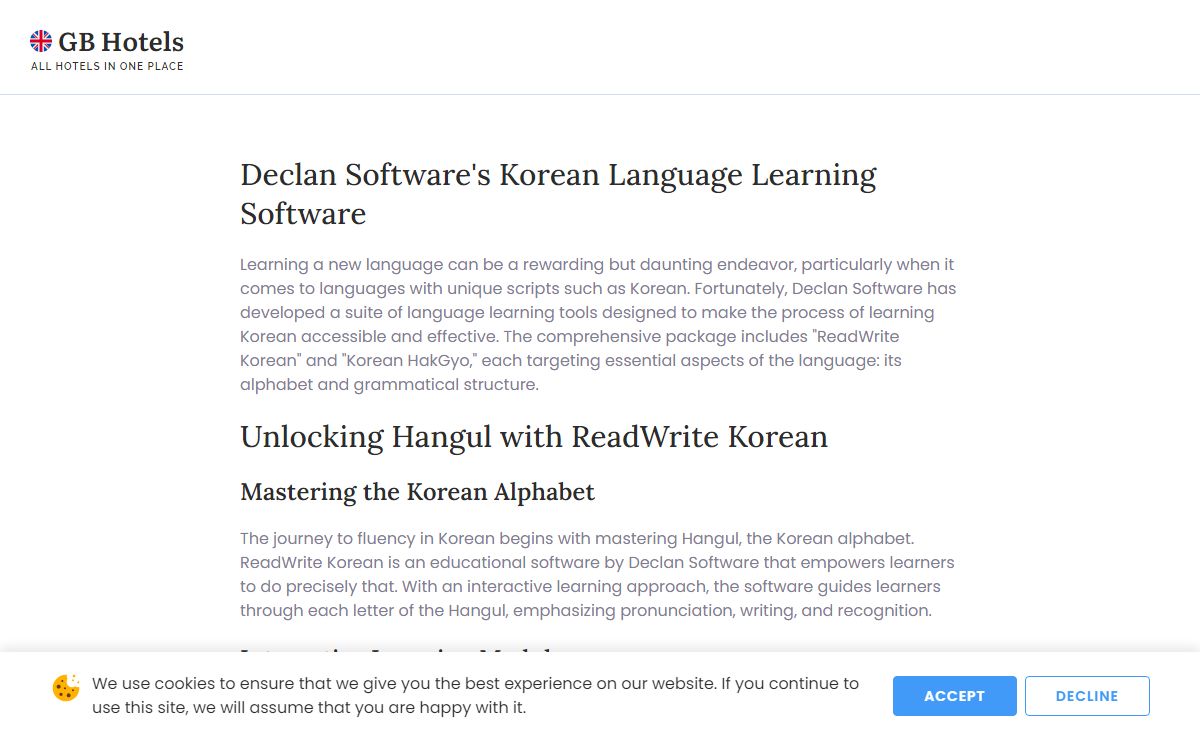 Declan Software's Korean Language Learning Software