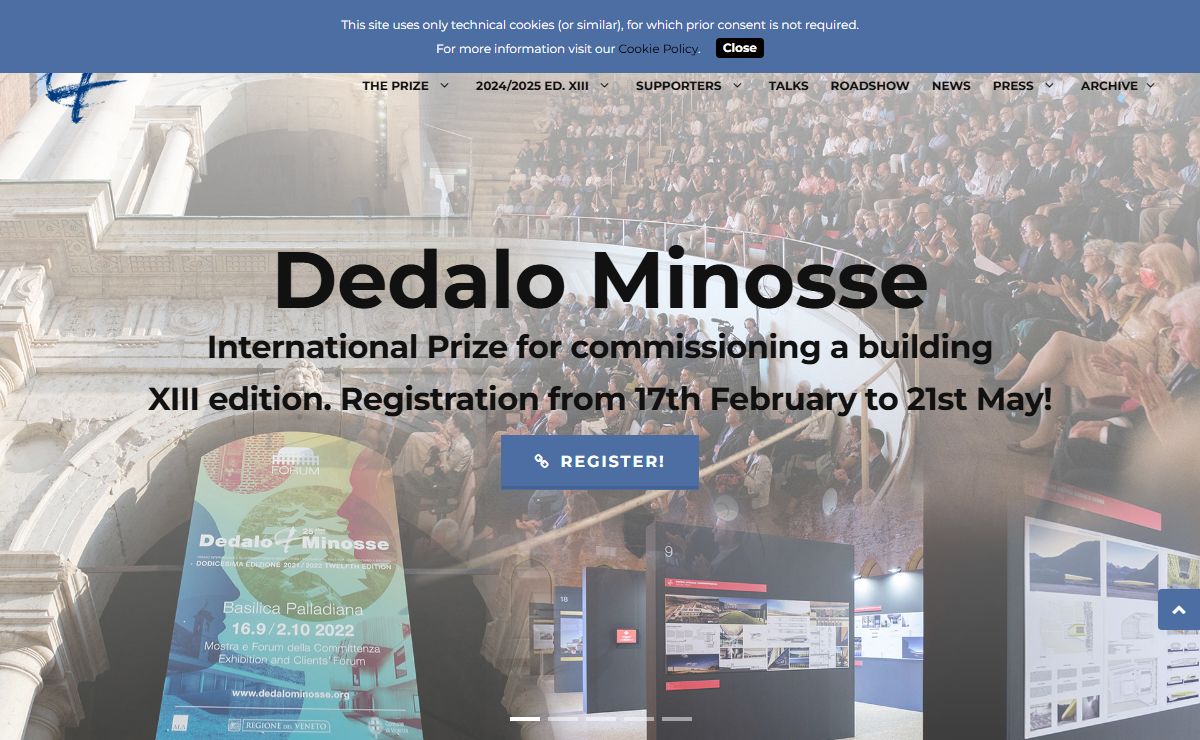 Dedalo Minosse International Prize for commissioning a building - The Architect awards the Client.