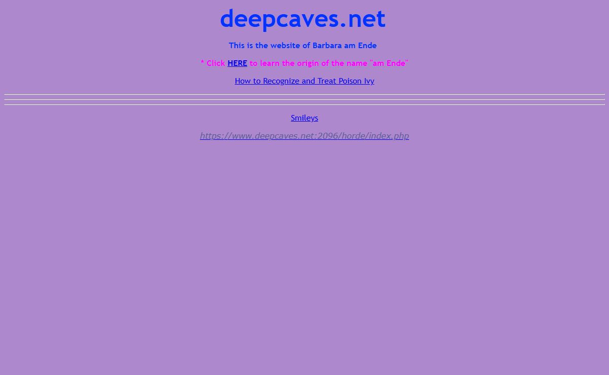 deepcaves.net main page