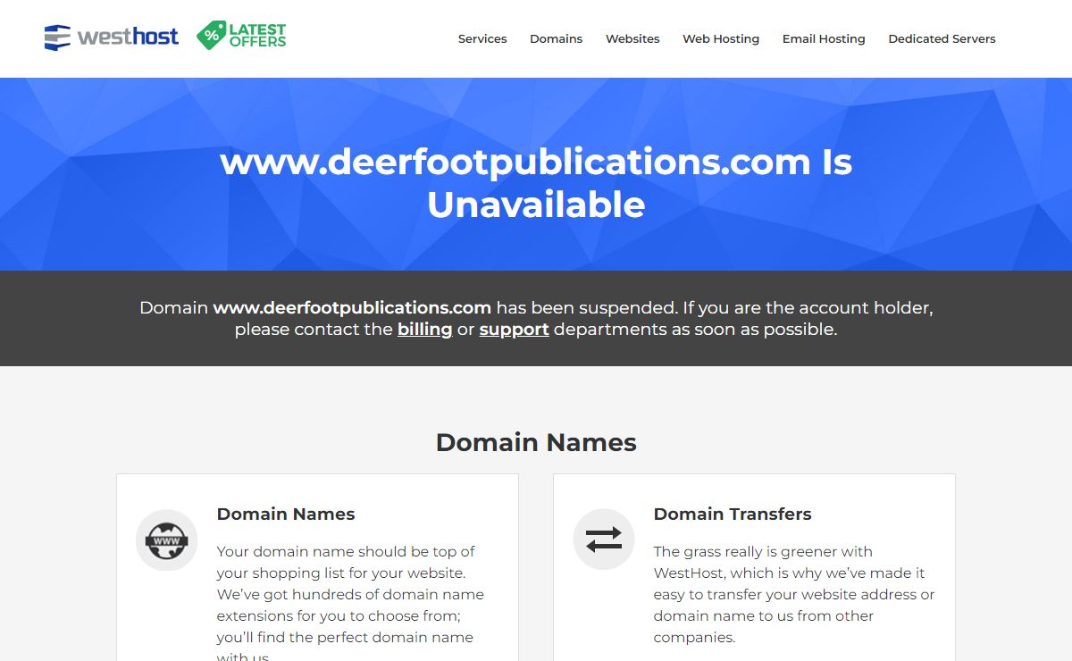 Site Unavailable | WestHost