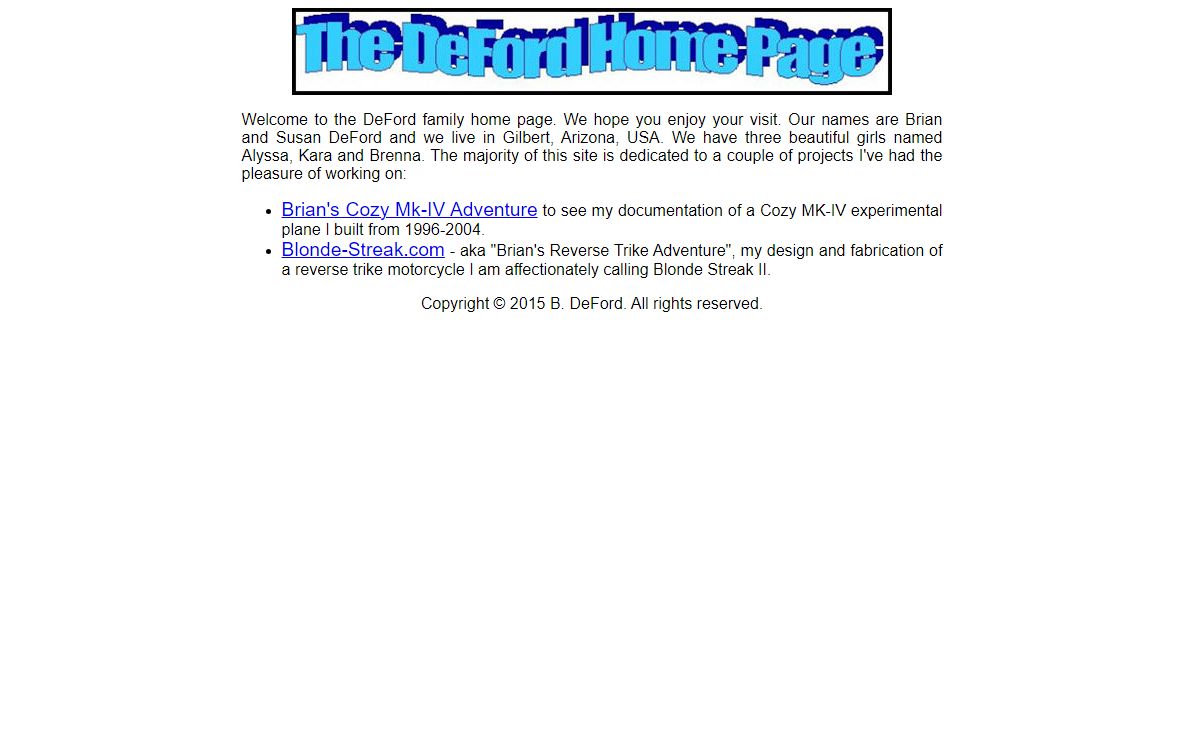 DeFord's Home Page