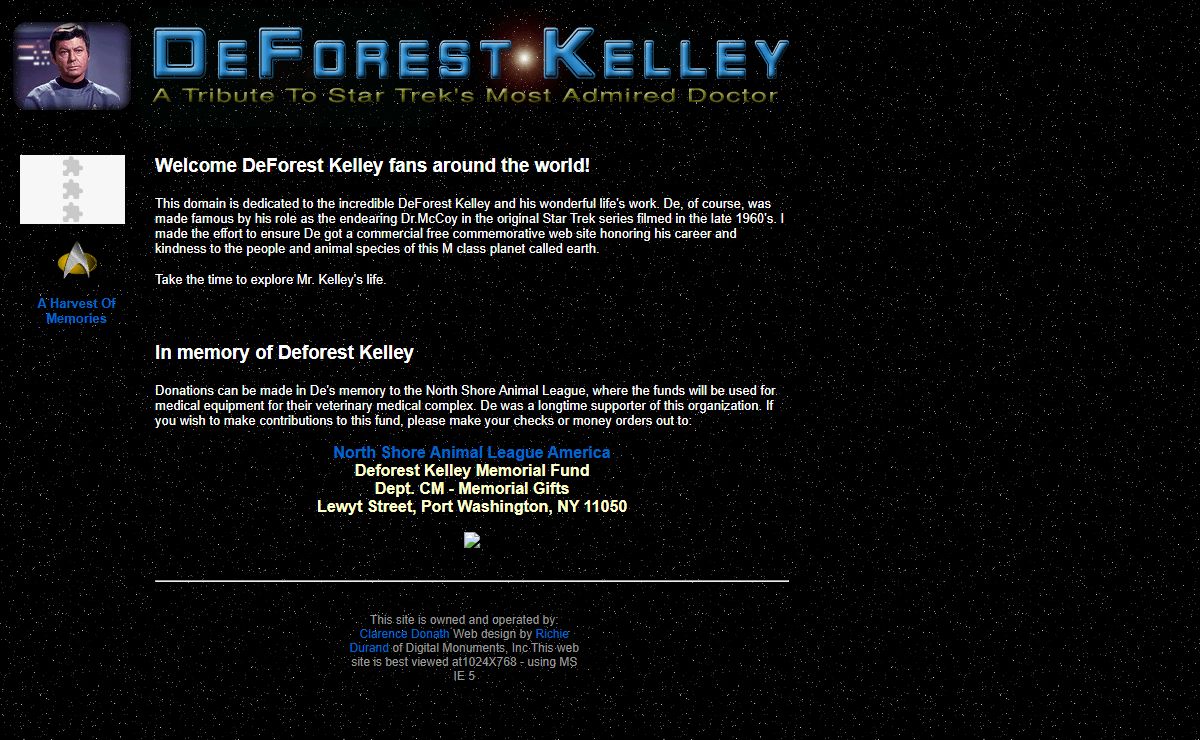 DeForest Kelley.com