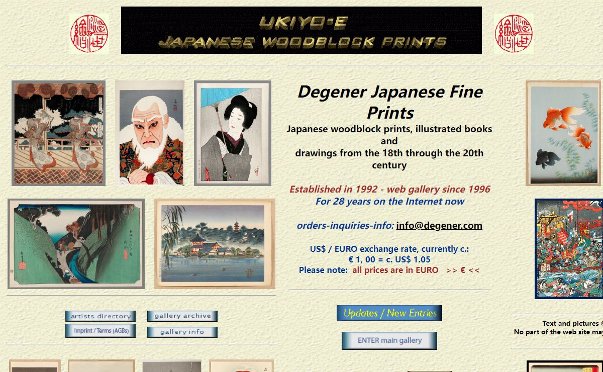 Degener Japanese Fine Prints, Illustrated Books and Drawings