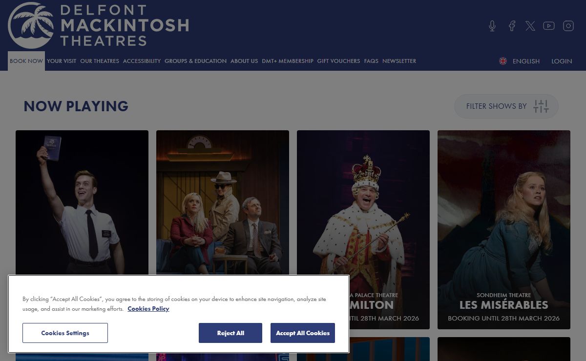 Welcome to Delfont Mackintosh Theatres