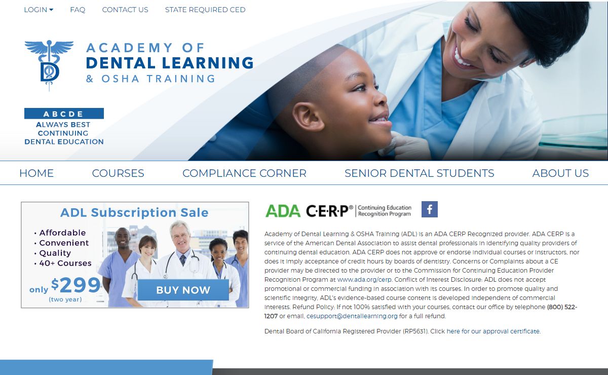 Academy of Dental Learning & OSHA Training