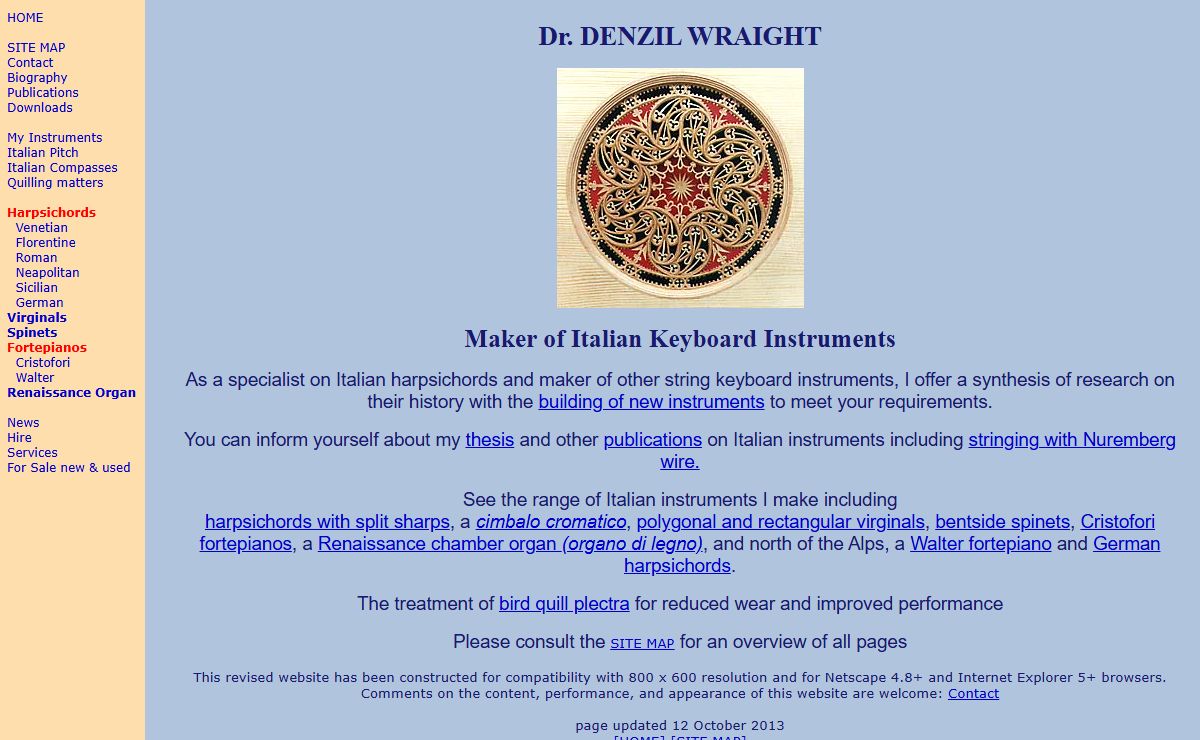 DENZIL WRAIGHT - ITALIAN HARPSICHORD AND KEYBOARD INSTRUMENT MAKER