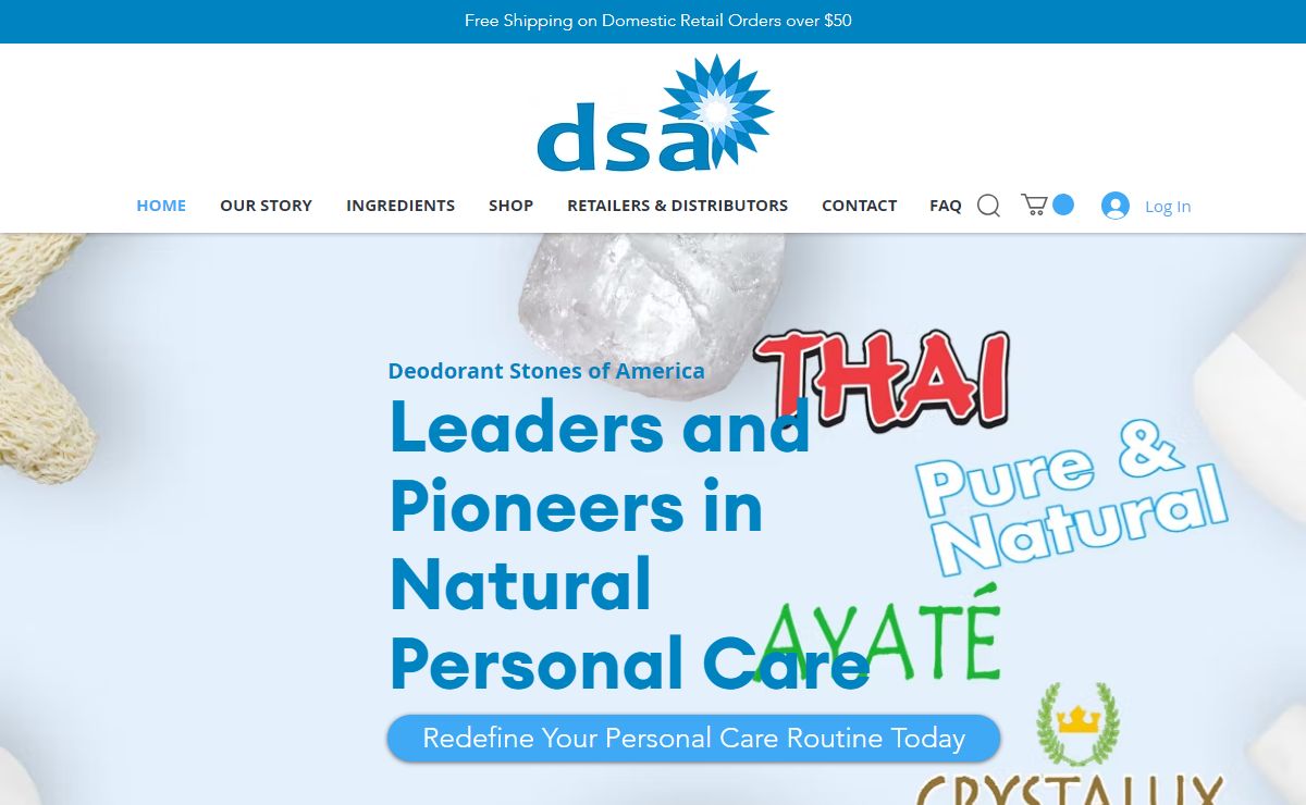 DSA | Natural Crystal Deodorant and Personal Care Products | United States