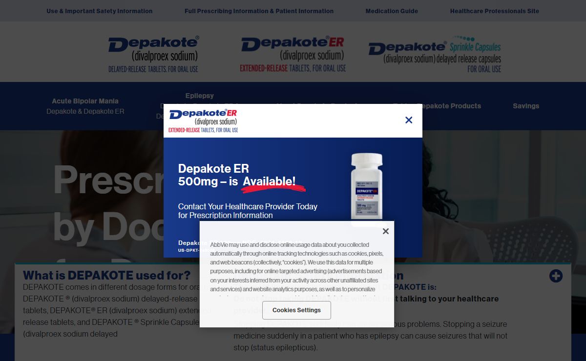 Depakote® (divalproex sodium): bipolar mania & epilepsy
