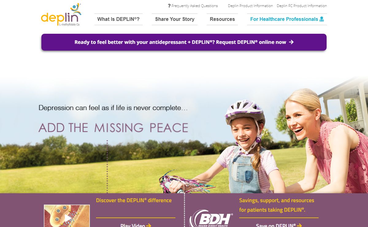 DEPLIN® : Enhancing Antidepressant Efficacy for Depression | DEPLIN® - Prescription nutritional Support for Depression