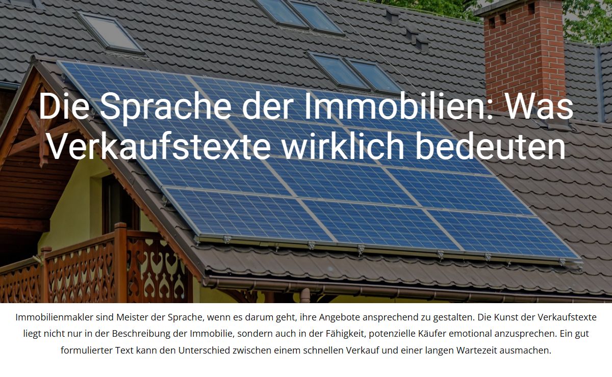 Die Sprache der Immobilien: Was Verkaufstexte wirklich bedeuten