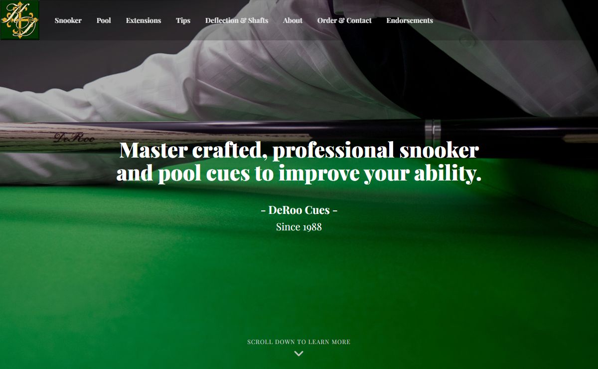 Master crafted snooker and pool cues | DeRooCues.com