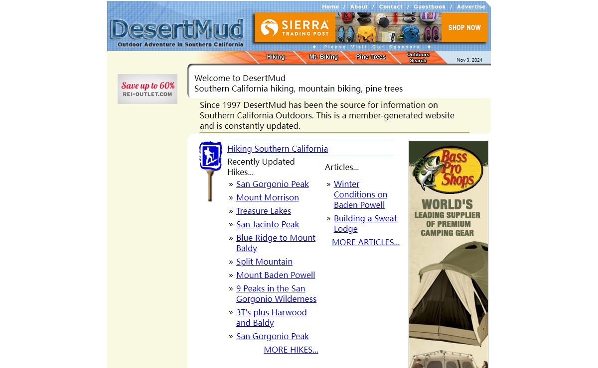 DesertMud - Hiking, Mountain Biking, Pine Trees, Southern California