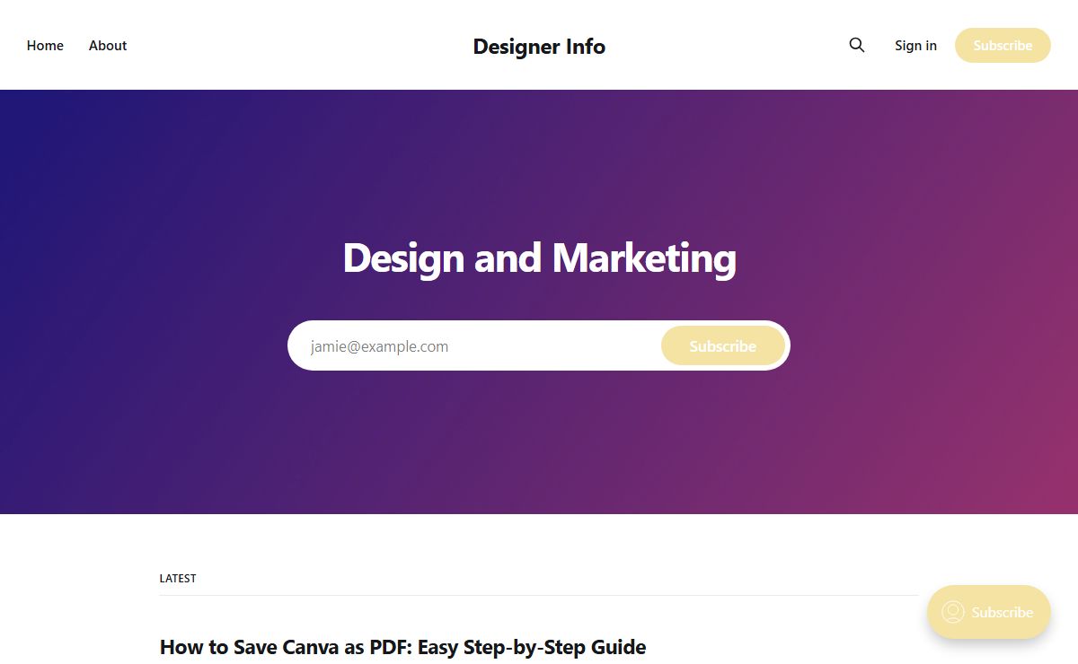 Designer Info