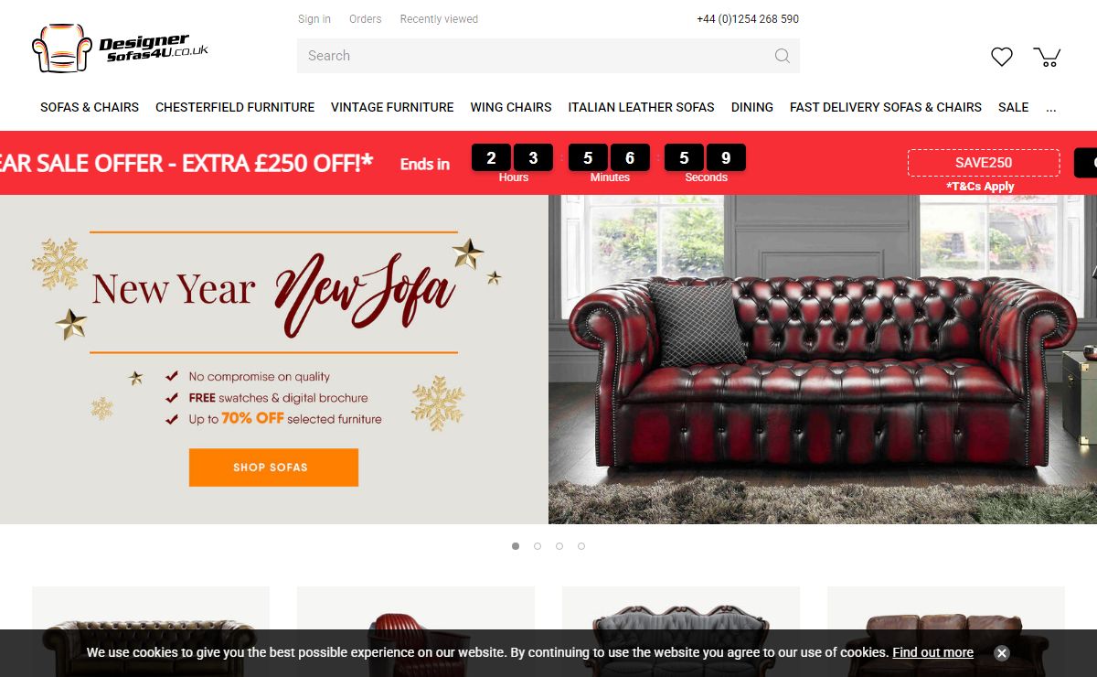 The UK’s No.1 Chesterfield Sofa Retailer | Designer Sofas 4U