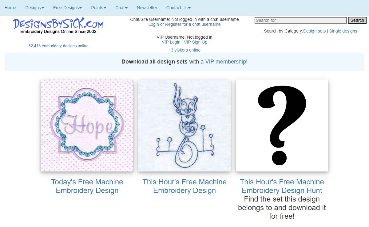 Machine Embroidery Designs & Embroidery Library. Design Index Page 0