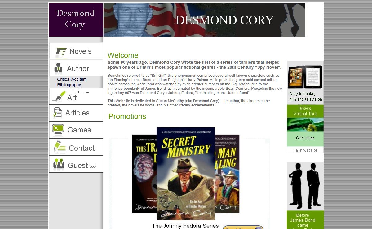 Desmond Cory Web Site