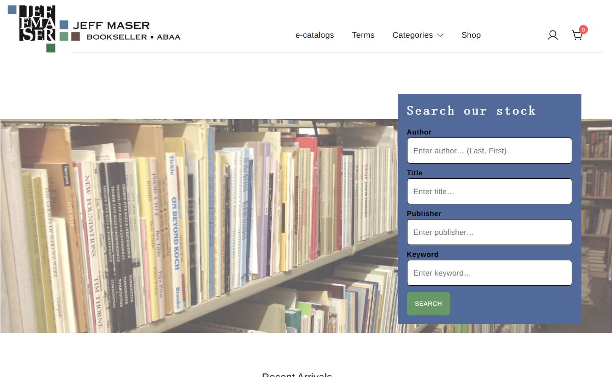 JEFF MASER, Bookseller