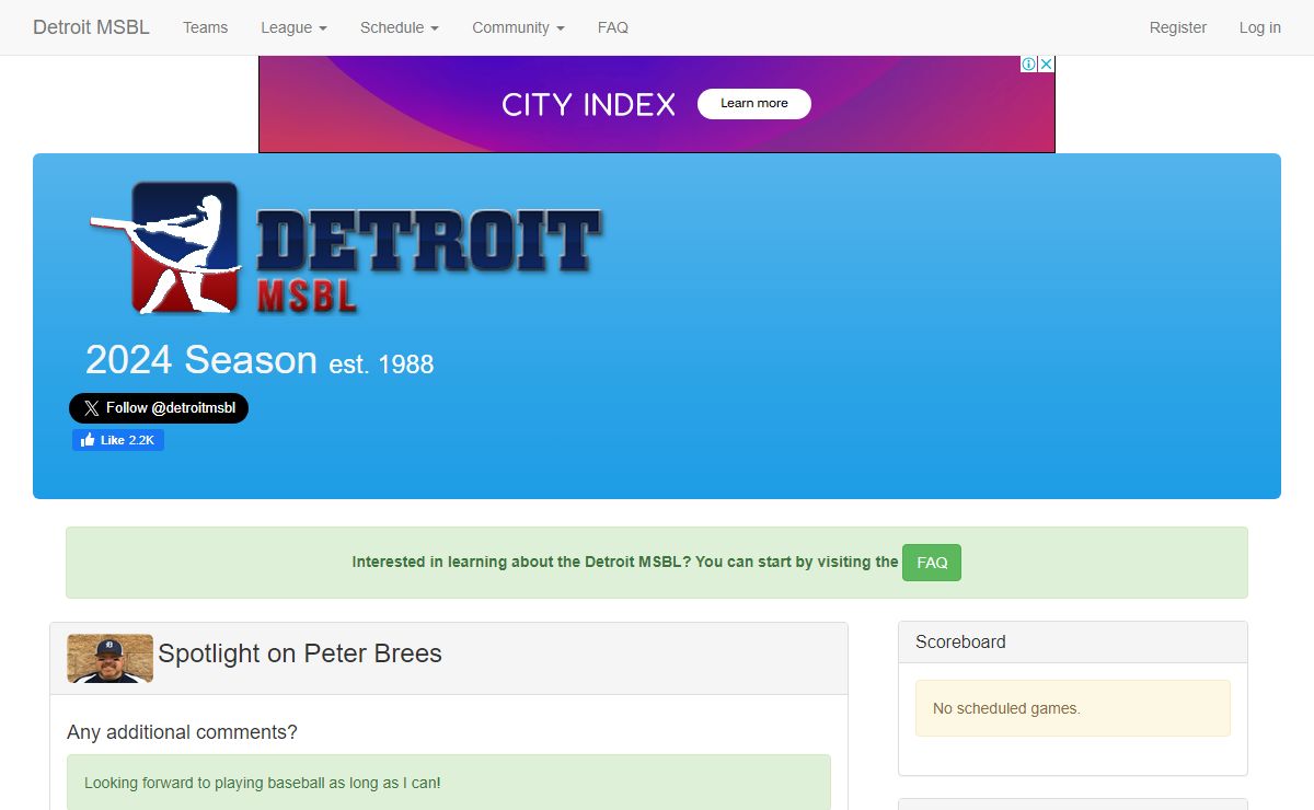 Detroit MSBL Home