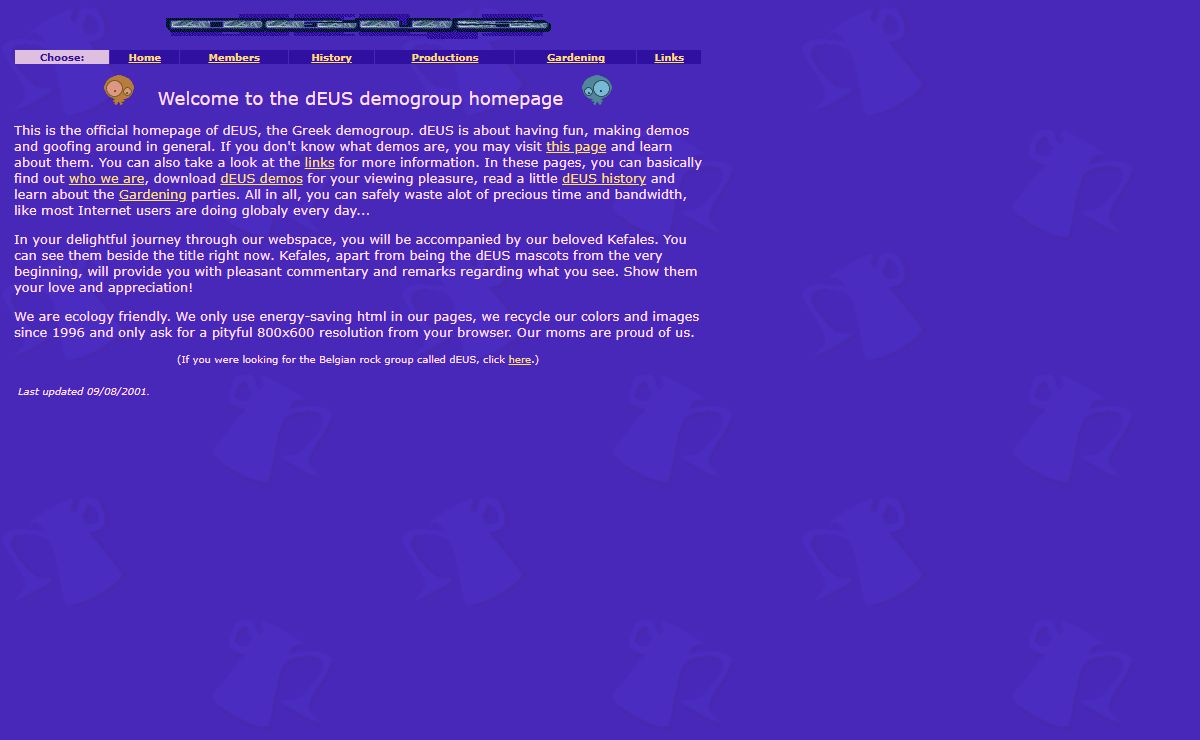 dEUS demogroup homepage