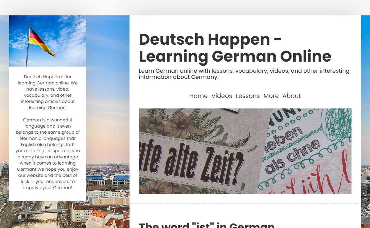 Learn German Online. German lessons, vocabulary, and other interesting information about Germany