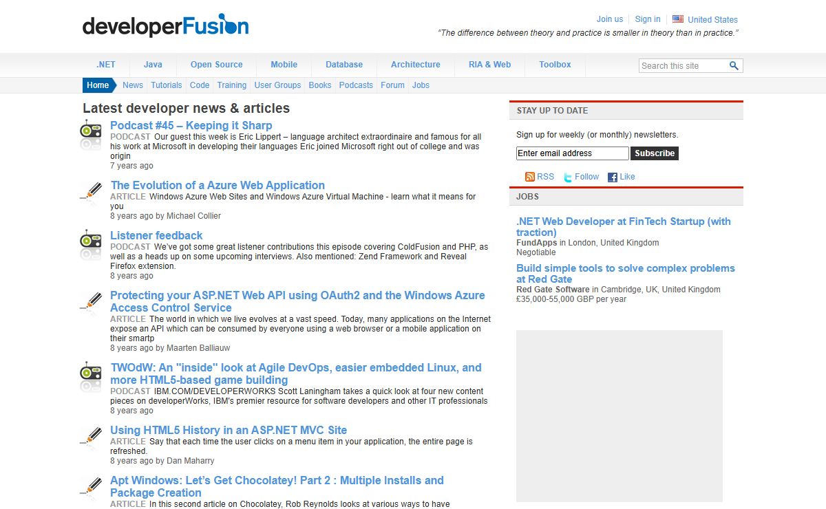 developer Fusion - ASP.NET, C# Programming, VB.NET, .NET Framework, Java and Visual Basic Tutorials