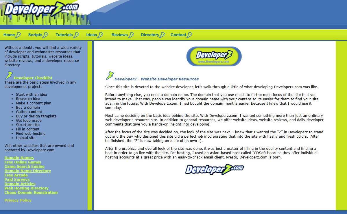Website Develop Resources - DeveloperZ.com