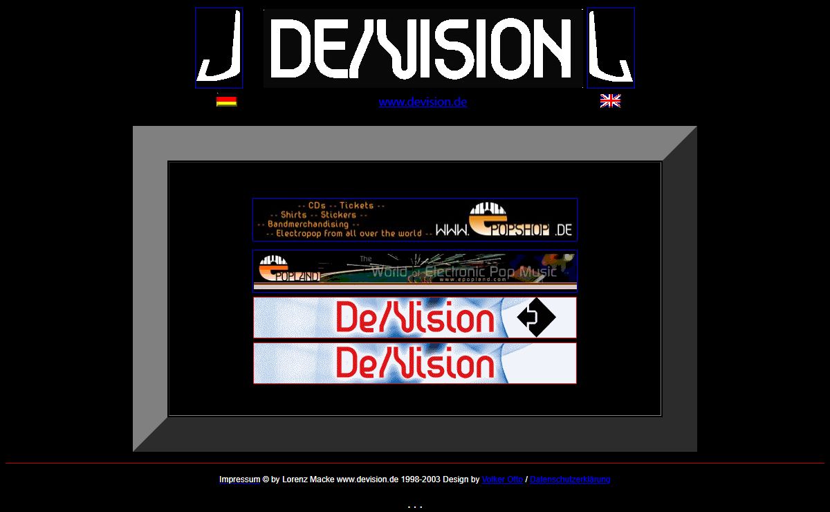 DEVISION.DE - official Homepage from 1988 to 2003 - De/Vision Musicgroup Museum (1988-2008)