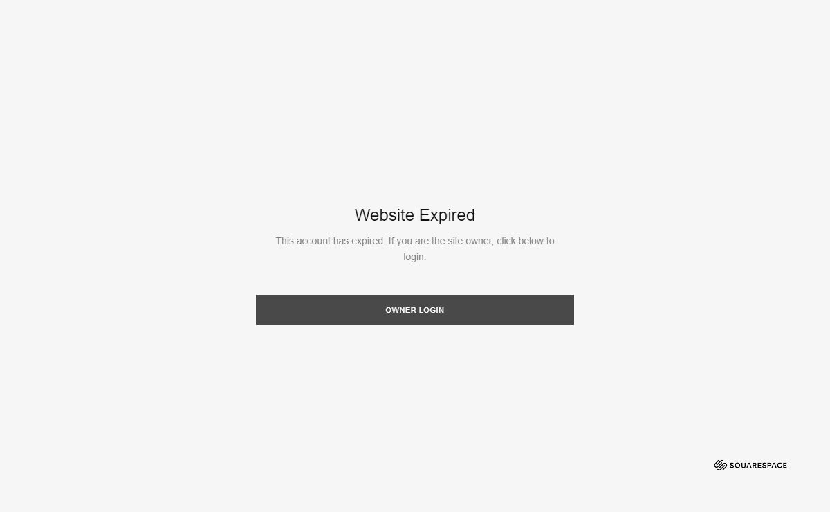 Squarespace - Website Expired