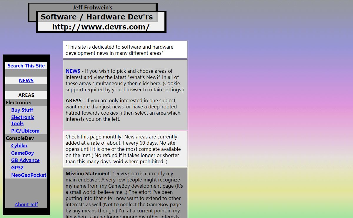 Jeff Frohwein's Software/Hardware Dev'rs